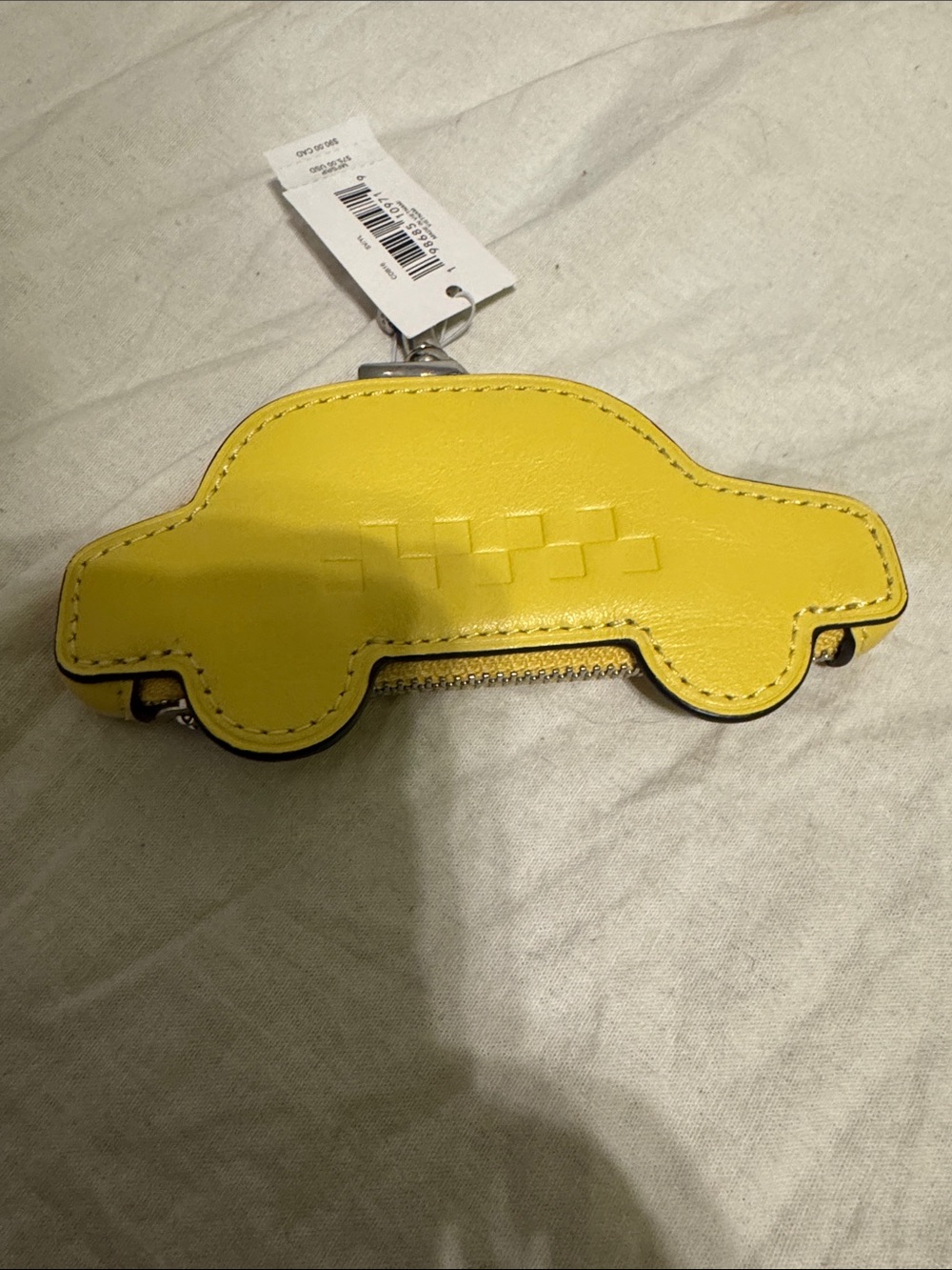 Coach Yellow Car-Shaped Coin Pouch with Keyring